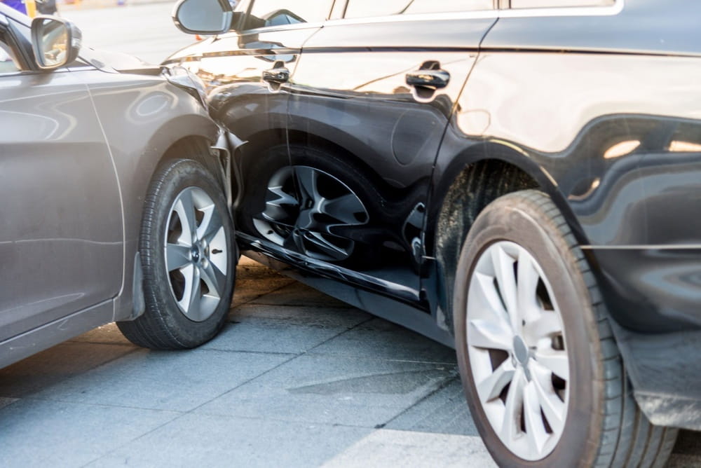 Side-impact vehicle damage from a car accident